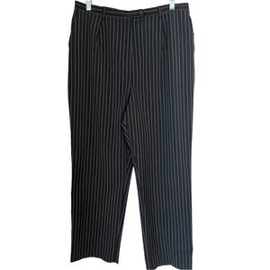 NWT Sag Harbor Pin Striped Black high waist High Rise pants Trousers sz 16P